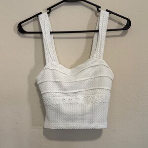 Elegant White Textured Women's Top